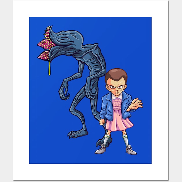 Demogorgon vs Eleven Wall Art by mauchofett